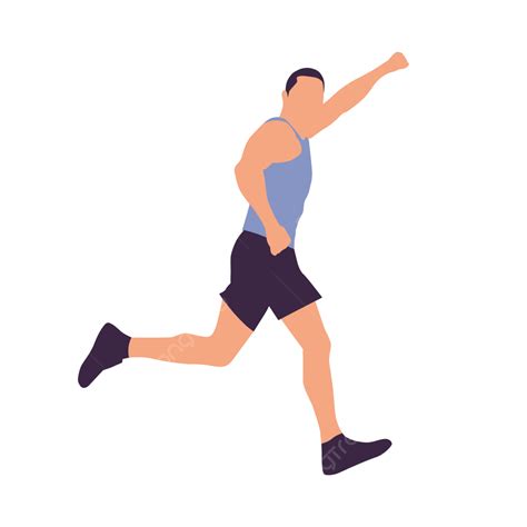 Running Exercise Vector Hd Png Images Flat Vector Exercise Running Man
