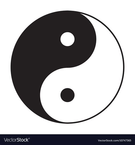 Yin Yang Symbol In Black And White Royalty Free Vector Image