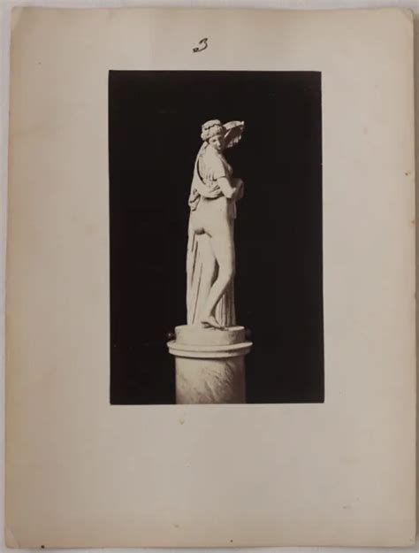 ORIGINAL VINTAGE 1870S Albumen ITALY Female Nude Sculpture Museum EUR