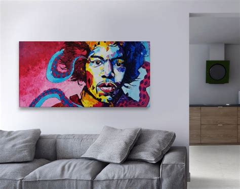 Jimi Hendrix Pop Art Wall Art Oil Painting Palette Knife Etsy