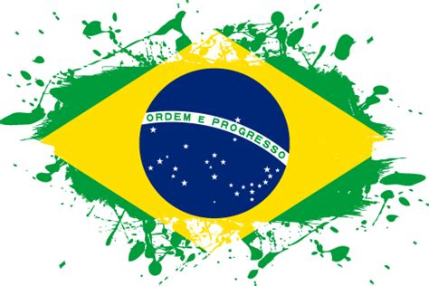Vector Country Flag Of Brazil Ink Splat Vector Countries Flags Of