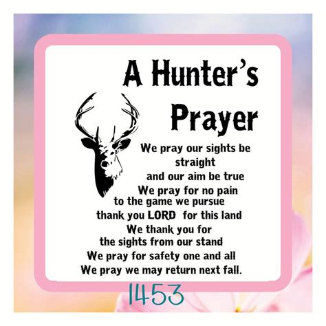 A Hunters Prayer Reusable Craft Stencil Decal Or Board Design By