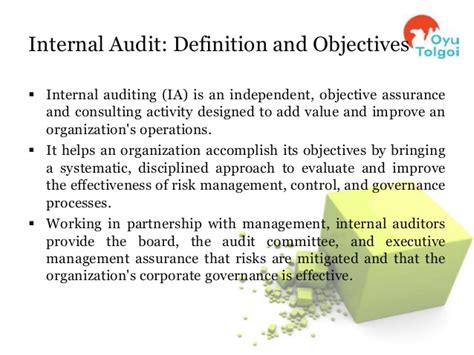 Meetings should be held as often as required but there should. 12.12.2011, Internal audit role and functions in corporate ...