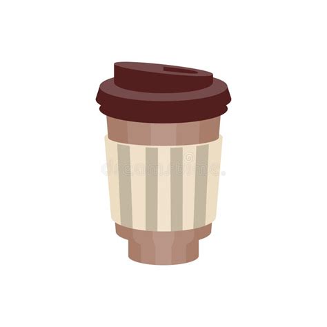 Takeout Coffee In Paper Cup With Lid Vector Illustration Stock Vector