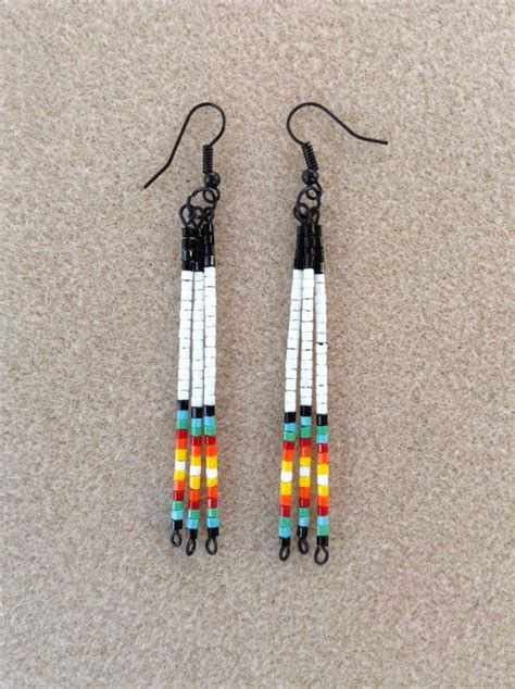 Traditional Native American Style Seed Bead Earrings Seed Bead