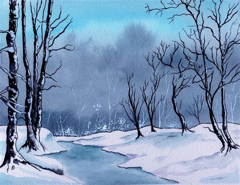 Maine Snowy Woods Painting By Brenda Owen Fine Art America