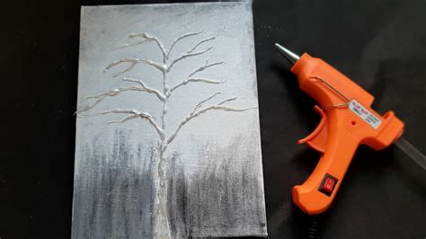 Simple Abstract Painting Using Hot Glue Gun How To Do Easy Painting