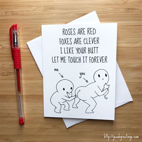 Draw So Cute Anniversary Butt Love Card Let Me Touch Your Butt Forever Cute Love