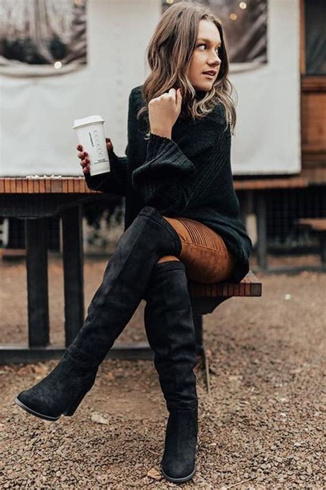 Knee High Boots Outfit Street Style With Fall Skinny Jeans St Vlar