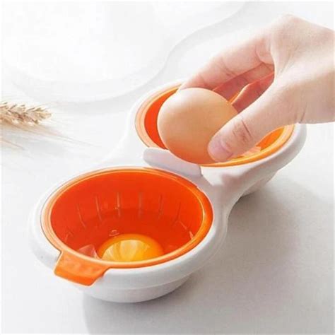 Microwave Egg Poacher Cookware Double Cup Dual Cave Egg Cooker Egg
