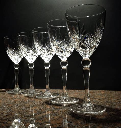 Crystal Wine Glasses Set Of 5 Mystique Cristal D Arques Durand Vintage Lead Crystal Glassware