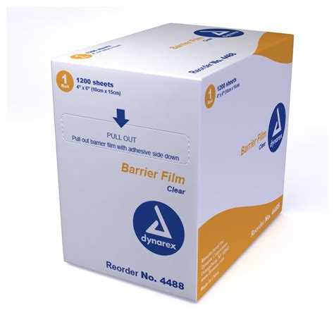 Dynarex Dental Barrier Films 4 X 6 1200 Per Box Case Of 8box