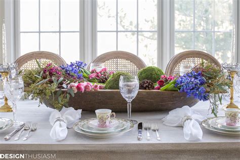 Place defrosted bread in oiled bo. Winter Table: Vintage Dishes with a Dough Bowl Centerpiece