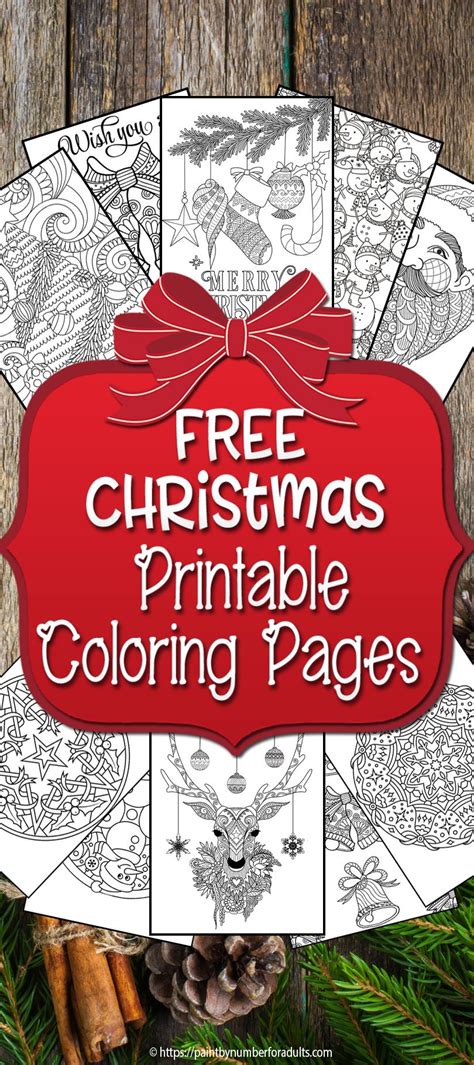 Free Printable Christmas Coloring Pages Paint By Number