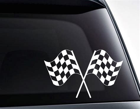 Checkered Racing Flags Vinyl Decal Sticker Decals For Cars Etsy