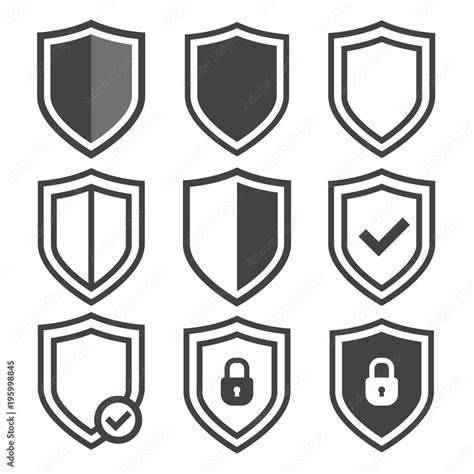 Vector Shield Icon Set Security Vector Icons Protection Logos Shield