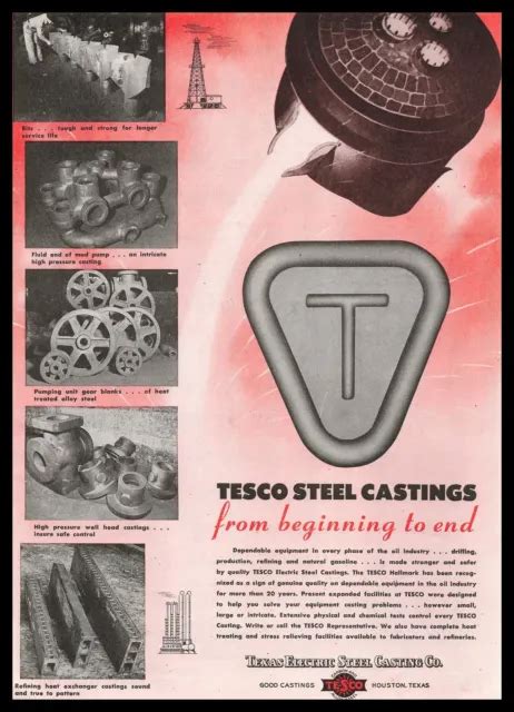 1947 Texas Electric Steel Casting Company Houston Texas Vintage Tesco