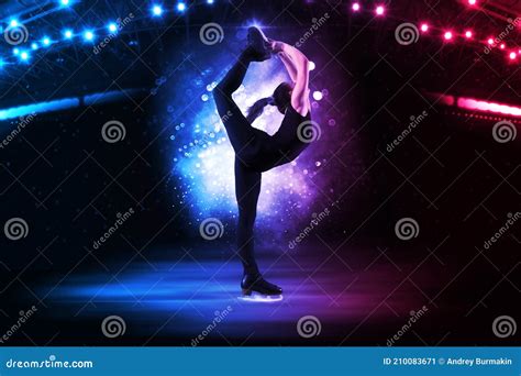 Biellmann Spin Woman Figure Skating In Action Stock Image Image Of