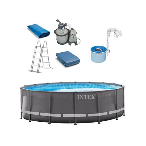 Intex 16ft X 48in Ultra Frame Swimming Pool Set And Pool Surface