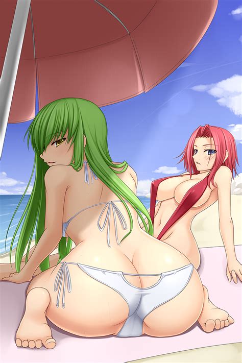 Rule 34 2girls Akitsuki Karasu Ass Ass Cleavage Butt Crack C C Code Geass Female Female Only