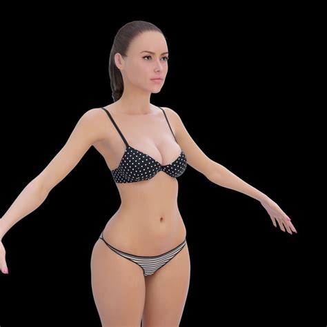 3D Model Female Rigged VR AR Low Poly Rigged CGTrader
