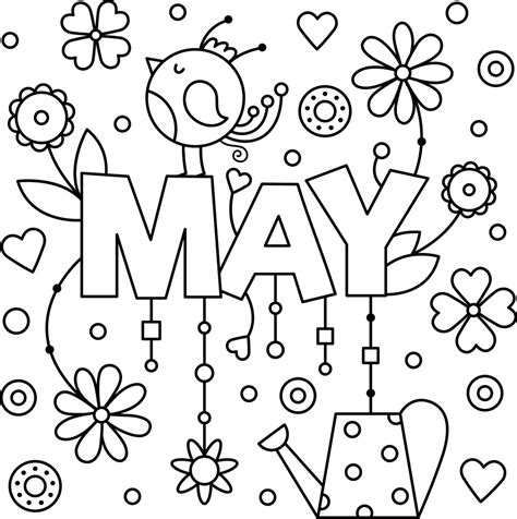 Positive and Cheery May Colouring Page Activity — Thrifty Mommas Tips