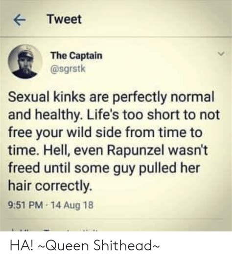 tweet the captain sexual kinks are perfectly normal and healthy life s too short to not free