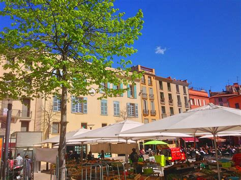 Place Republique Market In Perpignan France In The Languedoc Roussillon