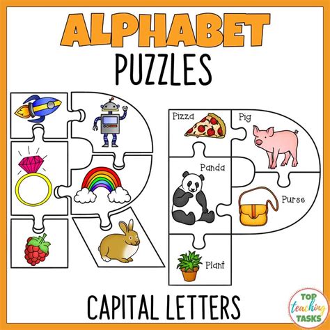 Alphabet Puzzles Capital Letters Beginning Sounds Top Teaching Tasks