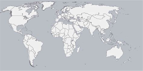 Mapa Del Mundo Blanco Y Negro