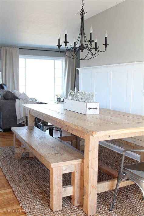 Perfectly sized rustic diy farmhouse tables. DIY Farmhouse Table - Love Grows Wild