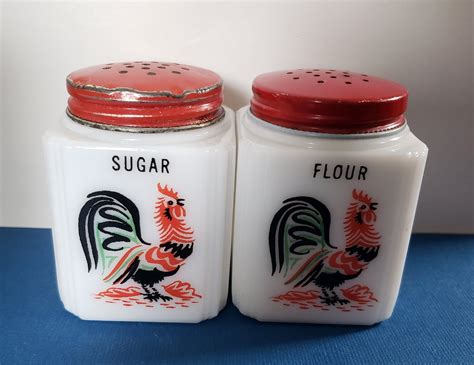 Mckee Tipp City Usa Vintage Milk Glass Short Flour And Sugar Etsy Canada