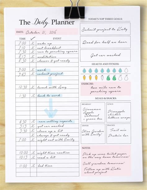 Buy Daily Planner Printable Daily To Do List Planner Insert Online In