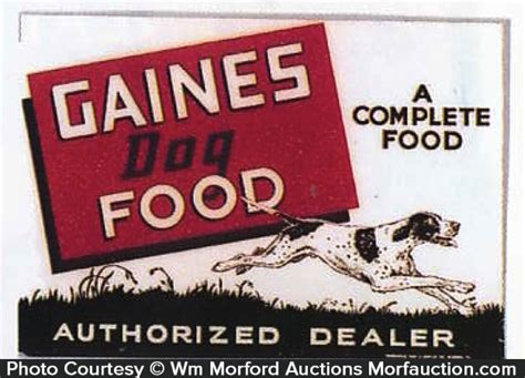 Antique Advertising Gaines Dog Food Sign • Antique Advertising