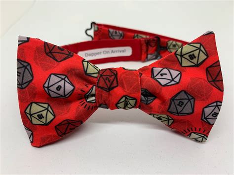 Gaming Dice Bow Tie Self Tie Pre Tied Bowtie Dungeons And Etsy