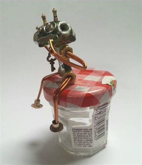 Jam Cheeky Robot Hand Made Junk Art Robot From Recycled Etsy Uk