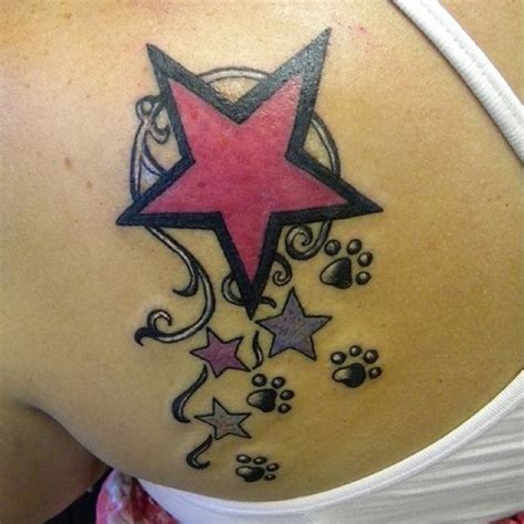 These star tattoo designs and ideas are shared by some of you for which we. Stars and paws | Star tattoo designs, Shooting star tattoo, Sleeve tattoos