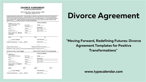 Free Printable Divorce Agreement Templates Word PDF Mutual