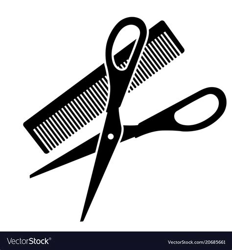 Hairdressing Scissors And Comb Royalty Free Vector Image