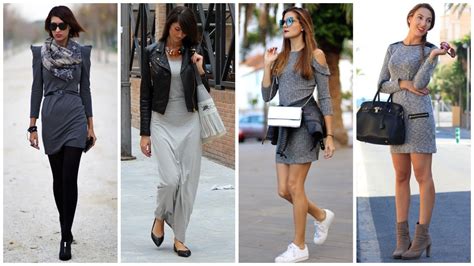outfits con vestido gris 15 ideas perfectas para un look con mucho estilo vestido gris