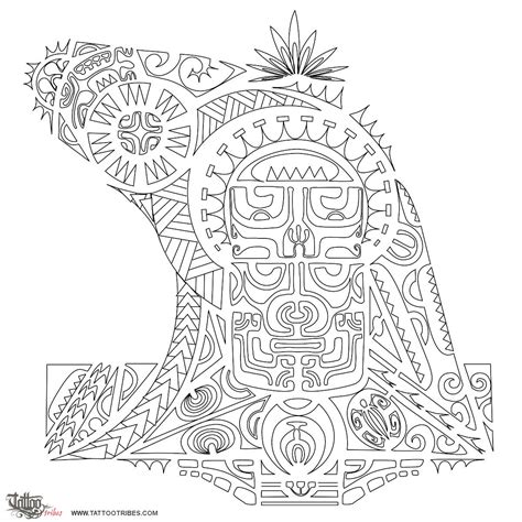 Enata Person Tiki Sun Original Polynesian Tattoo Design