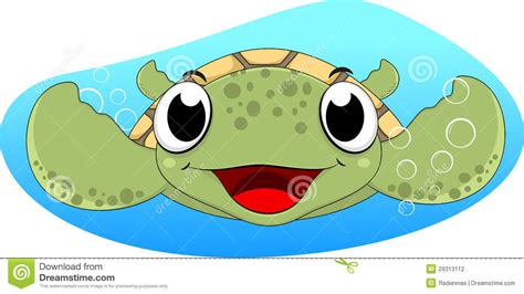 Cute Sea Turtle Swimming Stock Photography Image 29313112