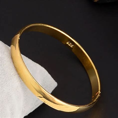 Shuangr Women Luxury Jewelry Super Simple Plain Design New Gold Color