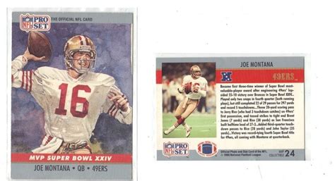 1990 Joe Montana Mvp Super Bowl Xxiv Sf 49ers Joe Montana Sf 49ers Mvp