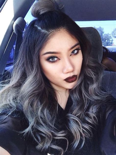 Black & grey ombre jumbo braid hair dip dye extensions 30 inches box braids ropetwists crochet braids. Tumblr | Grey ombre hair, Granny hair, Hair trends
