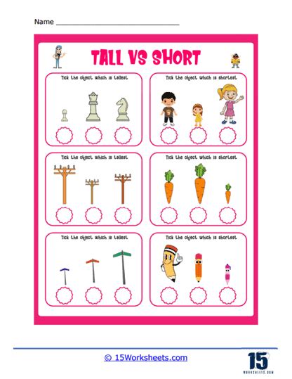 Tall Vs Short Worksheets 15