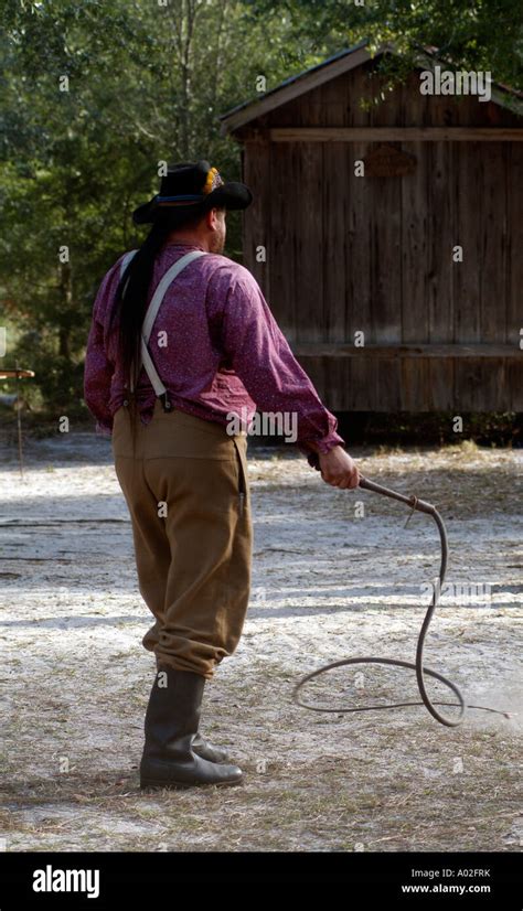 Cowboy Cracking A Stockwhip Whip Cracking Demonstration At Silver River