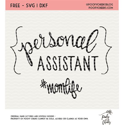 Download Mom Shirt Personal Assistant - SVG, DXF, PNG - Poofy Cheeks