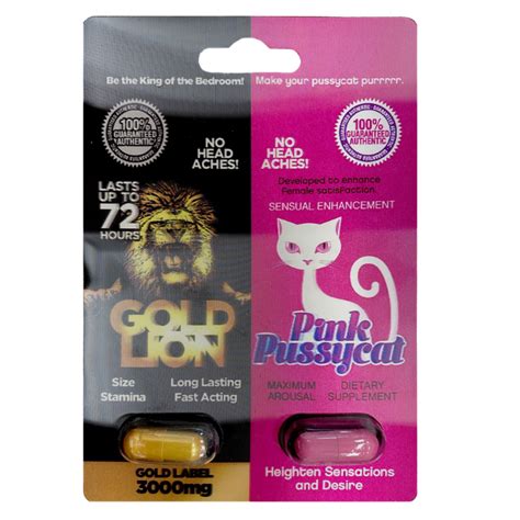 Gold Lion Pink Pussycat Twin Pill Pack Best Sex Pills Fantasy Ts Nj