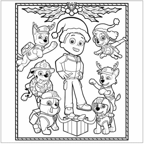 So many printable paw patrol coloring sheets featuring ryder and your kid's favorite gang of pups to choose from! Christmas Coloring Pages